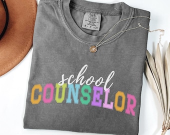 Camiseta de consejero escolar, camiseta universitaria brillante, colores cómodos