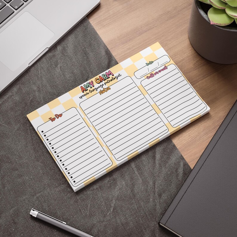 Personalisierter Logopäde Post-it® Notizzettel, To Do Liste für Logopäde, Geschenk für SLP SLPA, personalisierte Notizen 10" x 6"