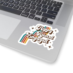 Retro ABA Sticker, Happy Relaxed Engaged Sticker, Kiss-Cut Vinyl Stickers