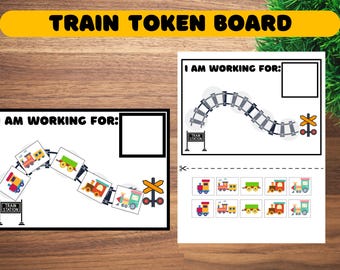 Tabla de recompensas del tablero de fichas de tren, herramienta ABA para el aula (Descarga en PDF)