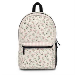 Vintage Dainty Rose Backpack, Floral School Bag, Cottagecore Aesthetic, Feminine Bookbag, Back to School Accessories