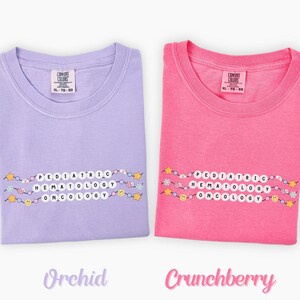 Pediatric Oncology Friendship Bracelet T-Shirt, Comfort Colors Orchid