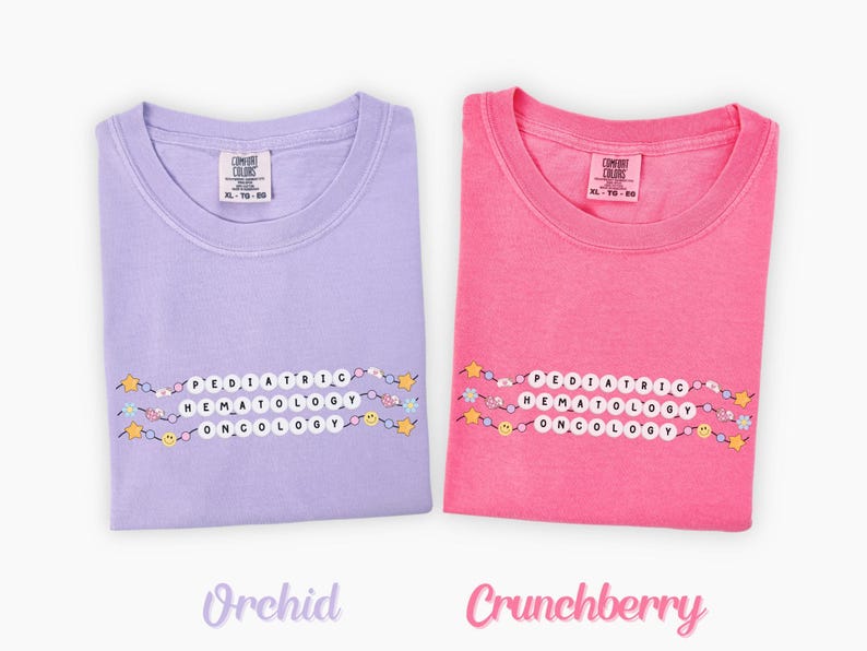 Pediatric Oncology Friendship Bracelet T-Shirt, Comfort Colors Orchid