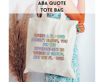 RBT BCBA Tragetasche mit ABA Therapie Spruch, Geschenk für Verhaltenstherapeut