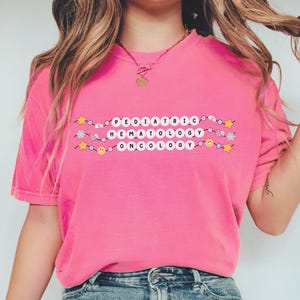 Pediatric Oncology Friendship Bracelet T-Shirt, Comfort Colors Crunchberry