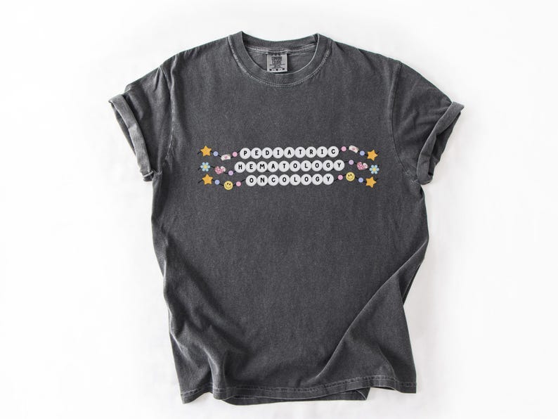 Pediatric Oncology Friendship Bracelet T-Shirt, Comfort Colors Pepper