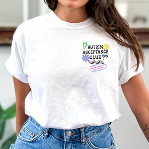Retro Autism Acceptance Club T-shirt | Different Not Less Groovy Tee image 6