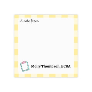 Personalized Behavior Analyst Post-it® Notes, Retro Style Behavior Analyst Name Sticky Notes, Organizational Gift for BCBA BCaBA