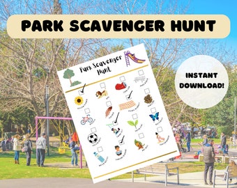 Park Scavenger Hunt, Kids Outdoor Activity (Printable PDF)