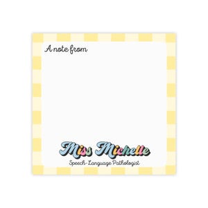 Personalisierte Logopädin Post-it® Haftnotizen, Retro-Stil Speech-Language Name Sticky Notes, Organisationsgeschenk für Slp Slpa