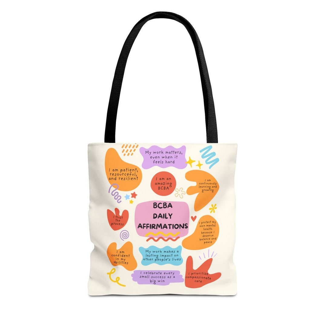 BCBA Affirmations Aba Therapy Tote Bag, Gift for Bcba, Behavior Analyst ...