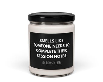 Funny BCBA Gift, Session Notes Humor, Scented Soy Candle