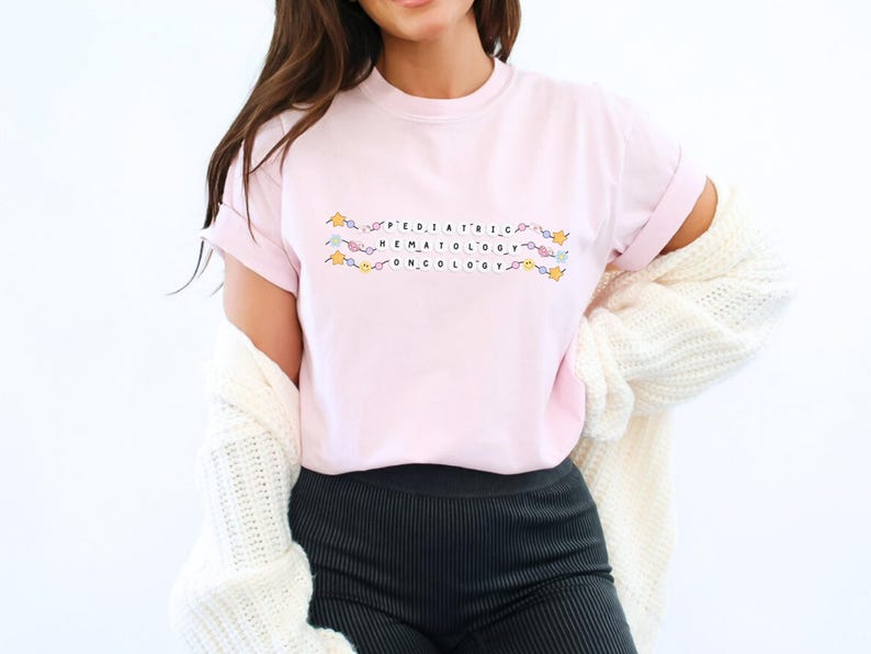 Pediatric Oncology Friendship Bracelet T-Shirt, Comfort Colors Blossom