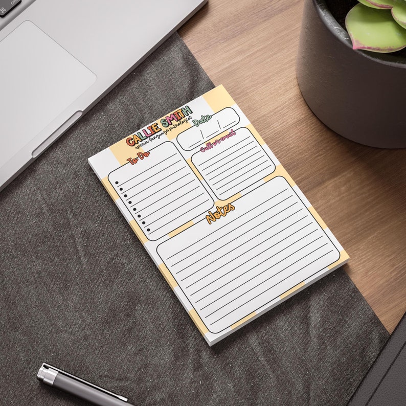 Personalisierter Logopäde Post-it® Notizzettel, To Do Liste für Logopäde, Geschenk für SLP SLPA, personalisierte Notizen 4" x 6"
