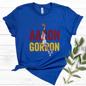 直筆サイン入りTシャツ アーロンゴードン選手 NBA Aaron Gordon - Etsy