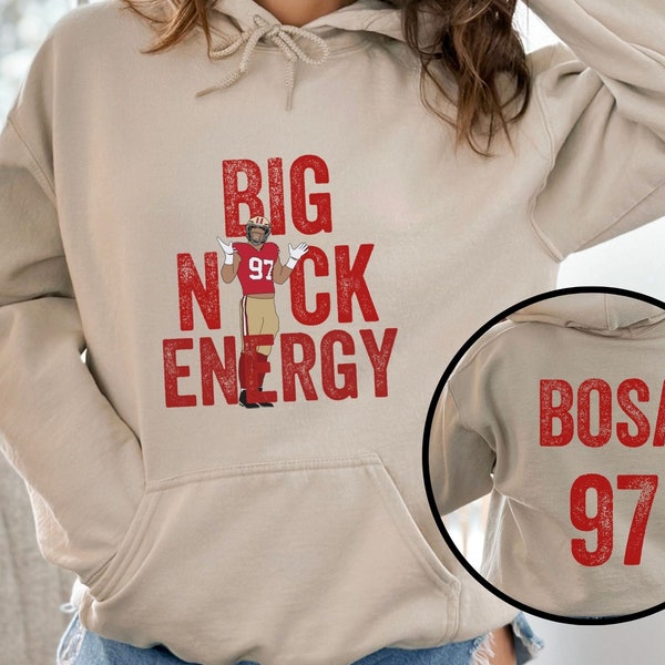 Nick Bosa Kapuzen-Sweatshirt, Big Nick Energy Hoodie, Bosa 97 SF Fussball, San Francisco Unisex Softstyle T-Shirt
