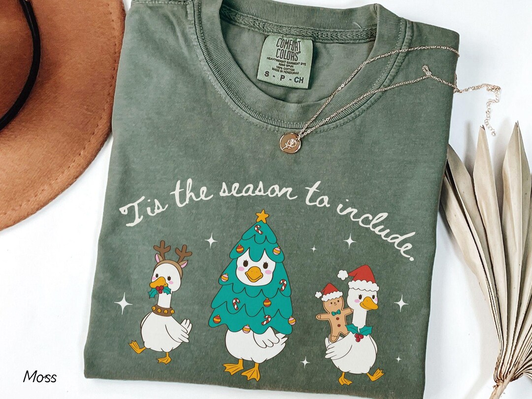 アトリエgg クリスマスシャツ インクルージョンクリスマスTシャツ、ファニーグースホリデーTシャツ