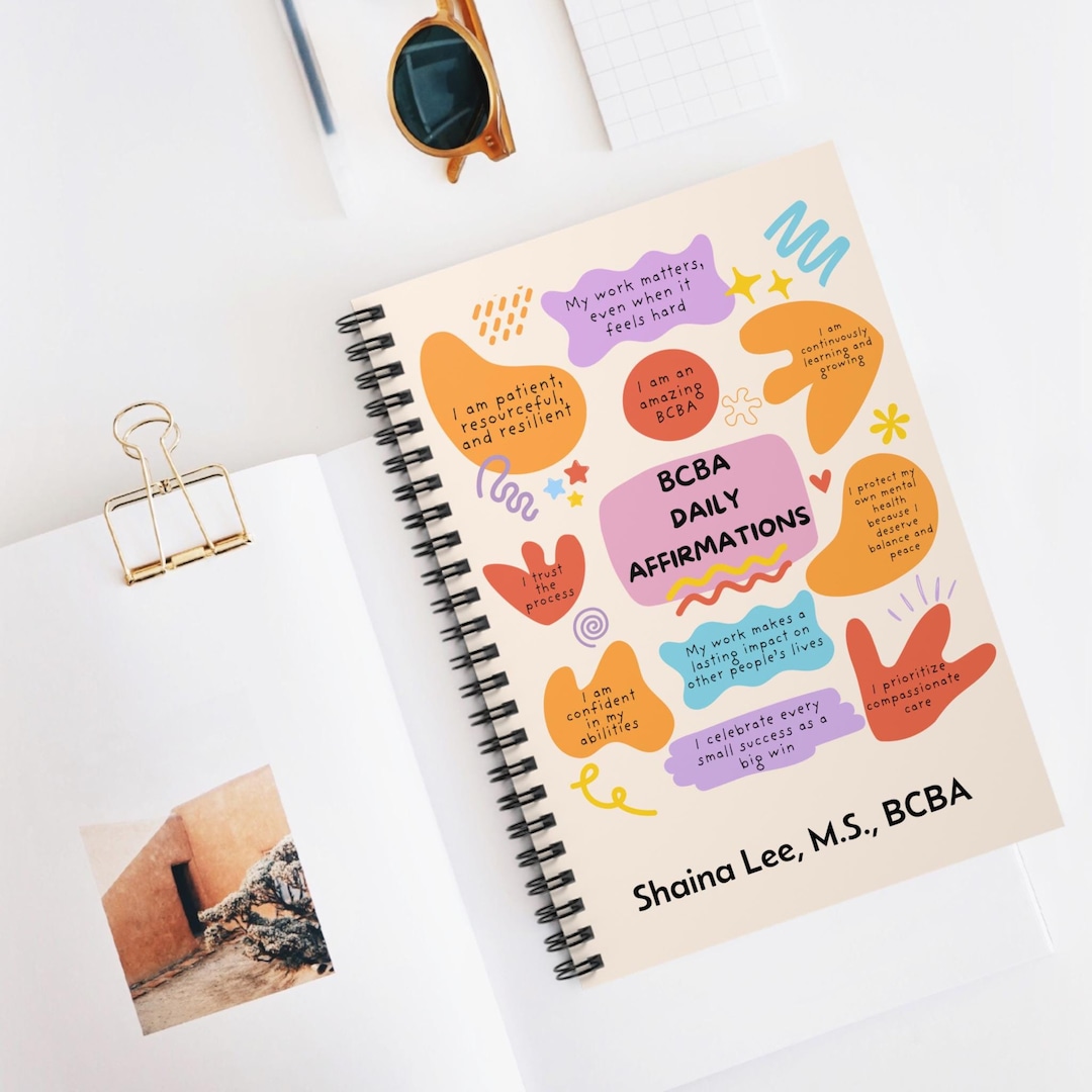 Personalized Bcba Affirmations Spiral Notebook, Behavior Analyst ...