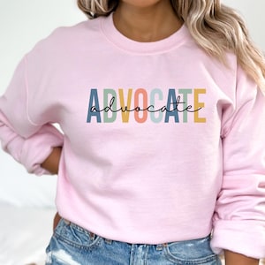 Minimalistisches Fürsprecher Sweatshirt, Boho Fürsprecher Rundhalsausschnitt, Geschenk für Fürsprecher, Fürsprecher Kleidung