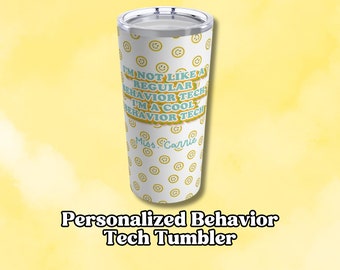Copo térmico personalizado com estampa floral retrô, presente para profissionais de tecnologia comportamental, 590 ml