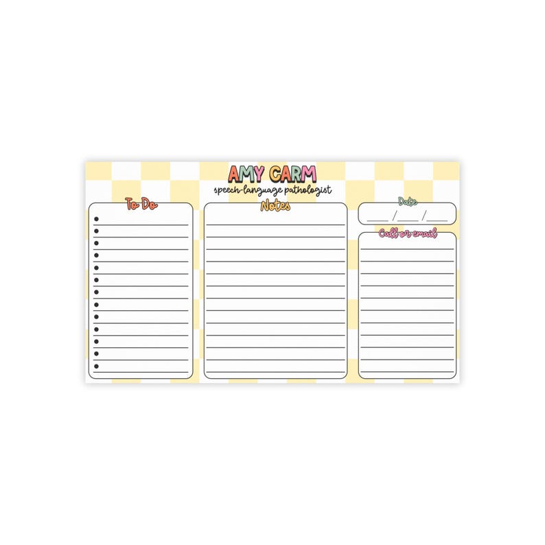 Personalisierter Logopäde Post-it® Notizzettel, To Do Liste für Logopäde, Geschenk für SLP SLPA, personalisierte Notizen Bild 5