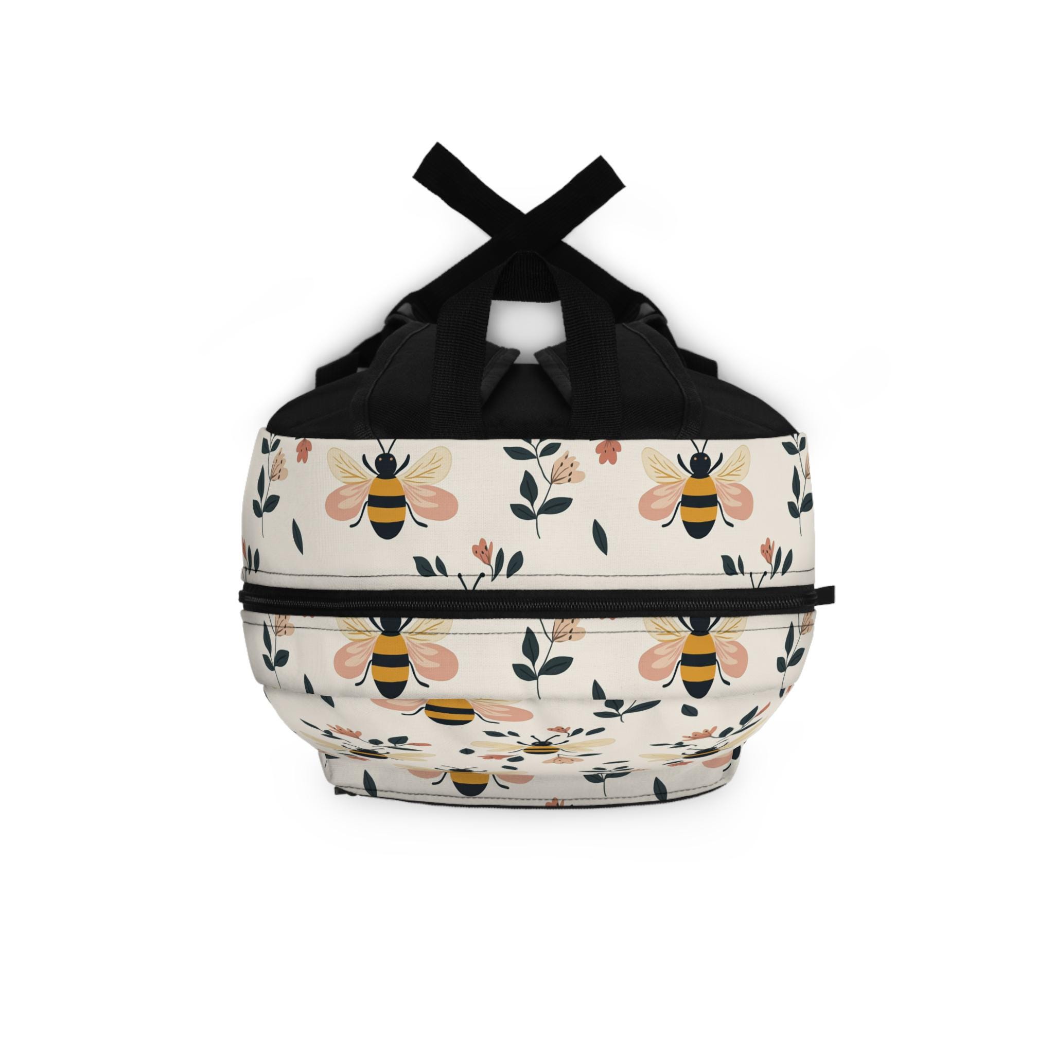 BOUJIE BEE FLORAL LAPTOP BACKPACK Blue-Floral-Flowers-Travel-  main image 2