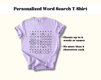 Personalized Family Word Search T-Shirt, Custom Name Tee
