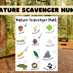 Outdoor Scavenger Hunt, Kids camping activities, Printable nature scavenger hunt