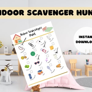 Indoor Scavenger Hunt, Kids indoor activities, Printable scavenger hunt