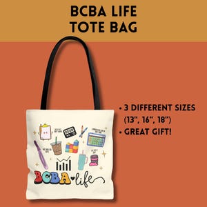 Bolsa de tela BCBA, artículos esenciales para la vida de BCBA, regalo para analistas de conducta