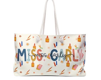 Personalized Teacher Tote Bag, Gift for Educator