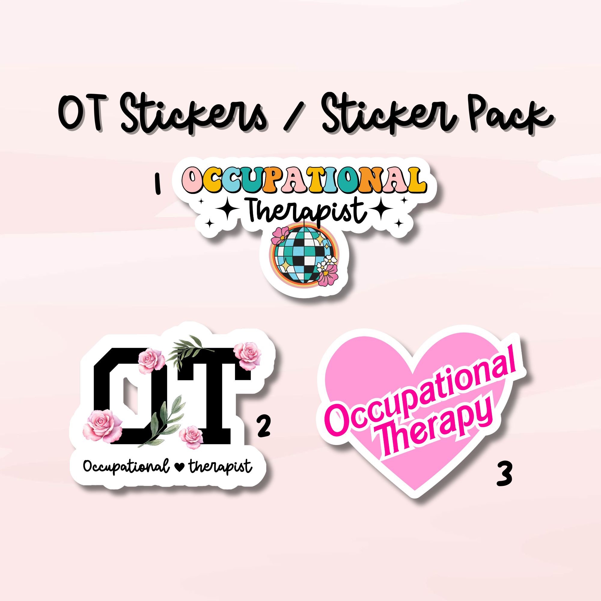 Occupational Therapy Sticker Bundle, Holographic OT Stickers - Etsy