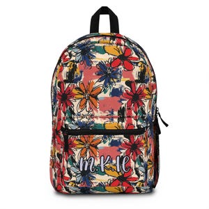 Sac à dos personnalisé graffiti floral, sac à dos street art pour enfants, cartable, cadeau pour étudiants, accessoires de rentrée