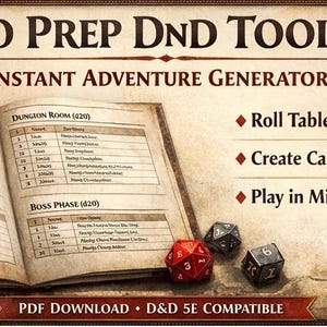 Zero Prep D&D-verktygslåda | Omedelbar äventyrsgenerator (digital nedladdning)