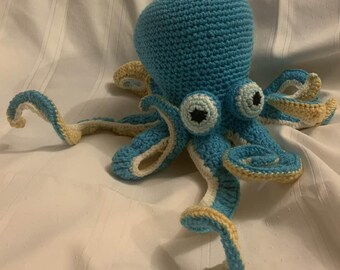 Large Crocheted Octopus Plush - 18x36in
