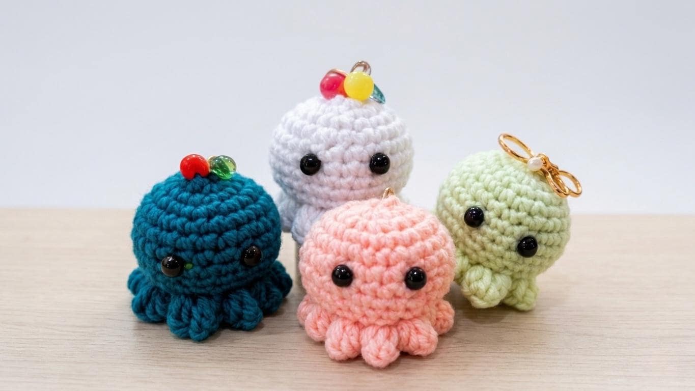 18 Mini Octopus Crochet Patterns: Delightful Projects for Crafty Sea Lovers 3 Mini Crochet Octopus Keychain
