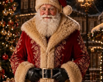 Custom Santa Claus Suit – Embroidered Red Christmas Costume For Performers