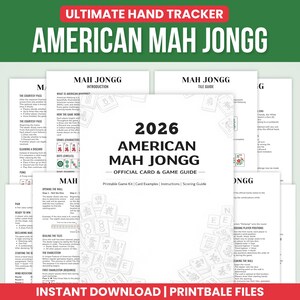 2026 Mahjong Hand Tracker, American Mahjong Printable, Mah Jongg, Mahjong scorecard, Mahjong tiles, Mahjong Game Night, PDF Digital Download