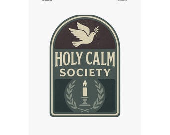 Holy Calm Society Christian Poster | Faith Wall Art Print