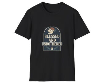 Blessed And Unbothered Christian Shirt | Vintage Faith Tee | Quiet Faith Collection