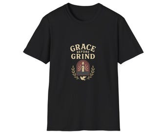 Grace Before Grind Christian Shirt | Vintage Faith Tee | Quiet Faith Collection