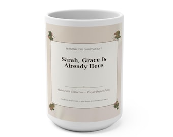 Personalized Christian Mug for Women, Custom Faith Coffee Cup Gift for Her, Prayer Before Panic Prayer Mug