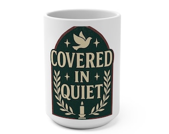 Covered In Quiet Black Christian Mug | Faith Coffee Cup