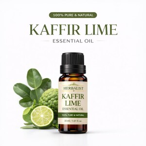 Olio essenziale puro di lime kaffir / Olio aromaterapico agli agrumi freschi / Olio per diffusore da 10 ml e 100 ml per alleviare lo stress, profumare la casa e per massaggi.