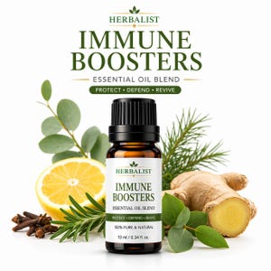 Aceite esencial para reforzar el sistema inmunitario 10 ml / 30 ml / Mezcla de aceites aromáticos herbales frescos / Aceite para difusor de aromaterapia / Fragancia limpia para el hogar / Aceite esencial