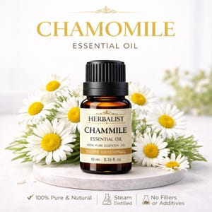 Herbalist pure kamille etherische olie | Kalmerende slaap, aromatherapie voor stressverlichting