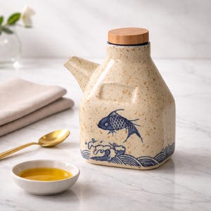 セラミック製オイルポット、醤油ディスペンサー、チリビネガーボトル、キッチン調味料入れ