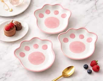 Cat Paw Dip Dish Ceramic Sauce Bowl for Soy Sauce Snacks