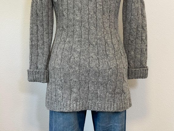 Vtg 1970s Wool Fleck Stripe Long Button Down Lined Winter Coat UK 10 main image 1