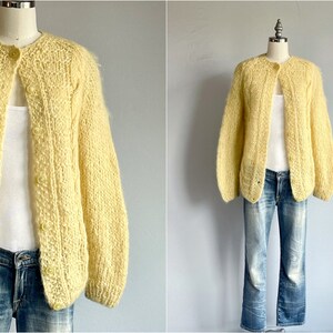 Vintage 60s Mohair Cardigan / 1960s Pale Yellow Cable Wool Cardigan Sweater / Made in Italy - Etsy Vintage 60s Mohair Cardigan / 1960s Pale Yellow Cable Wool Cardigan Sweater / Made in Italy - Etsy